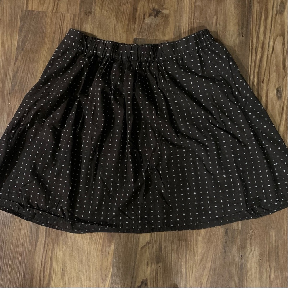 J. Crew Dark Brown Polka Dot Mini-ish skirt